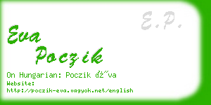 eva poczik business card